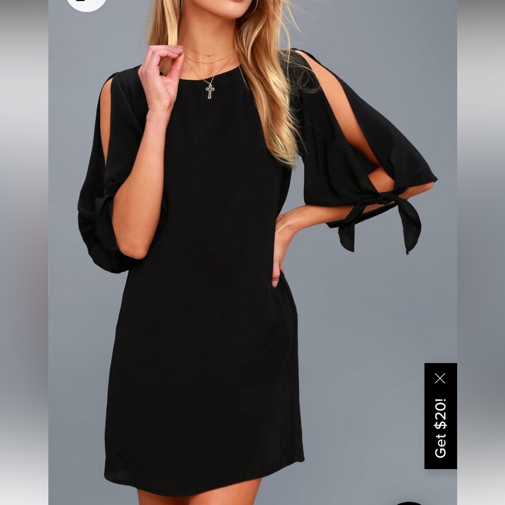 Unspoken love - tie sleeve shift dress